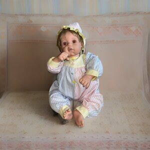 1997 The Collectible BABY DOLL GIRL 13” Pink eyes Vinyl & Cloth Phyllis Parkin